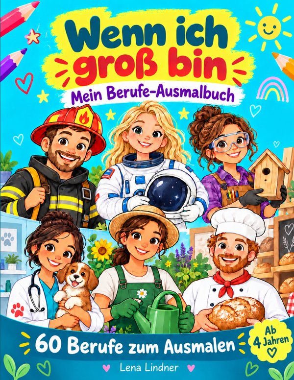 Cover: Wenn ich groß bin – Mein Berufe-Ausmalbuch